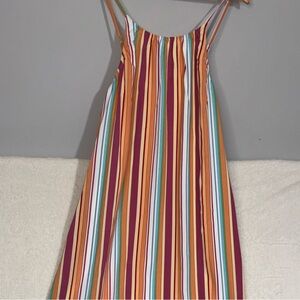Vibrant Multicolor Striped Sundress with spaghetti straps Size XL